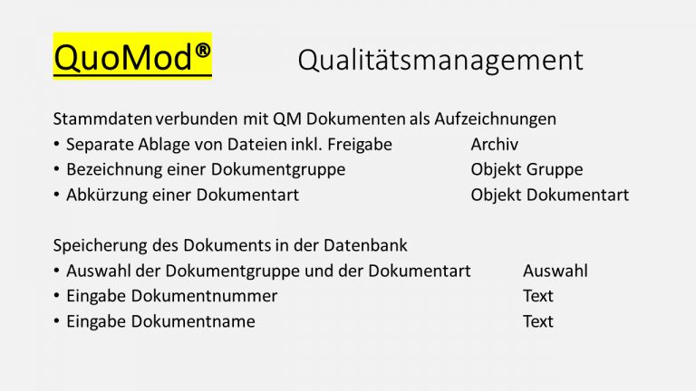 QuoMod Lenkung von Dokumenten Folie Qualitätsmanagement 170927